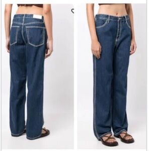 NWT Re/Done chunky stitch indigo loose long 25